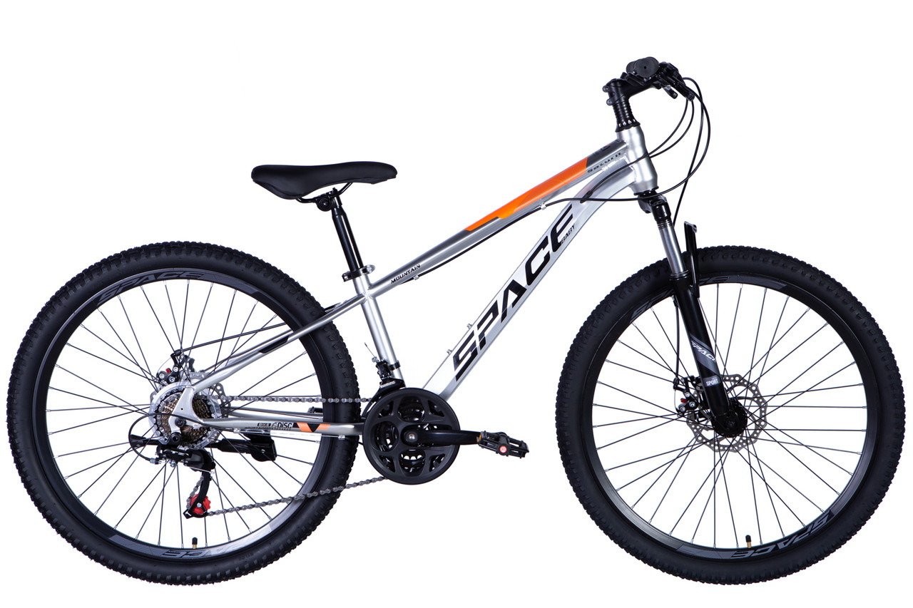 Велосипед підлітковий 26" SPACE SATURN Хардтейл DD рама-13" сіро-помаранчевий 2024