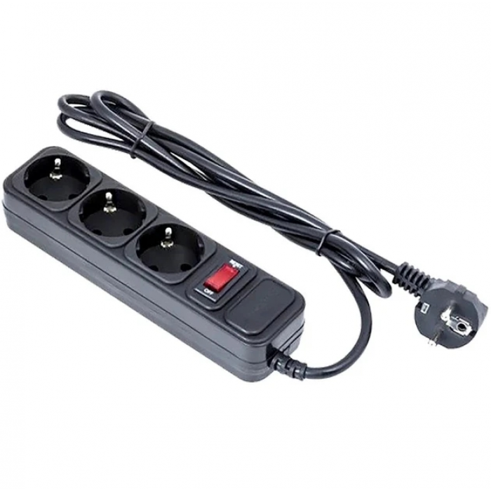 Подовжувач Greelite на 3 розетки 1.8 м SP3-1.8 Чорний, фото 1