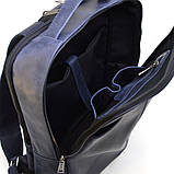 Шкіряний рюкзак унісекс TARWA RK-7280-3md 39×29×9 Синій, фото 3