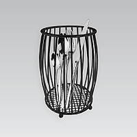 Підставка кругла для столових приладів металева 110*190мм чорна Maestro