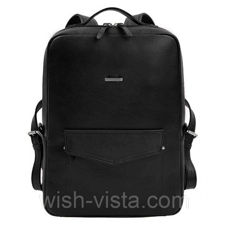 Шкіряний міський рюкзак на блискавці BlankNote Cooper maxi чорний, фото 1