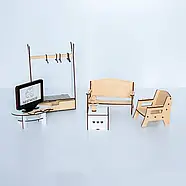 "ЛЮКС ЛАЙТ Сканді" ляльковий будиночок NestWood для Барбі + вітальня, фото 4