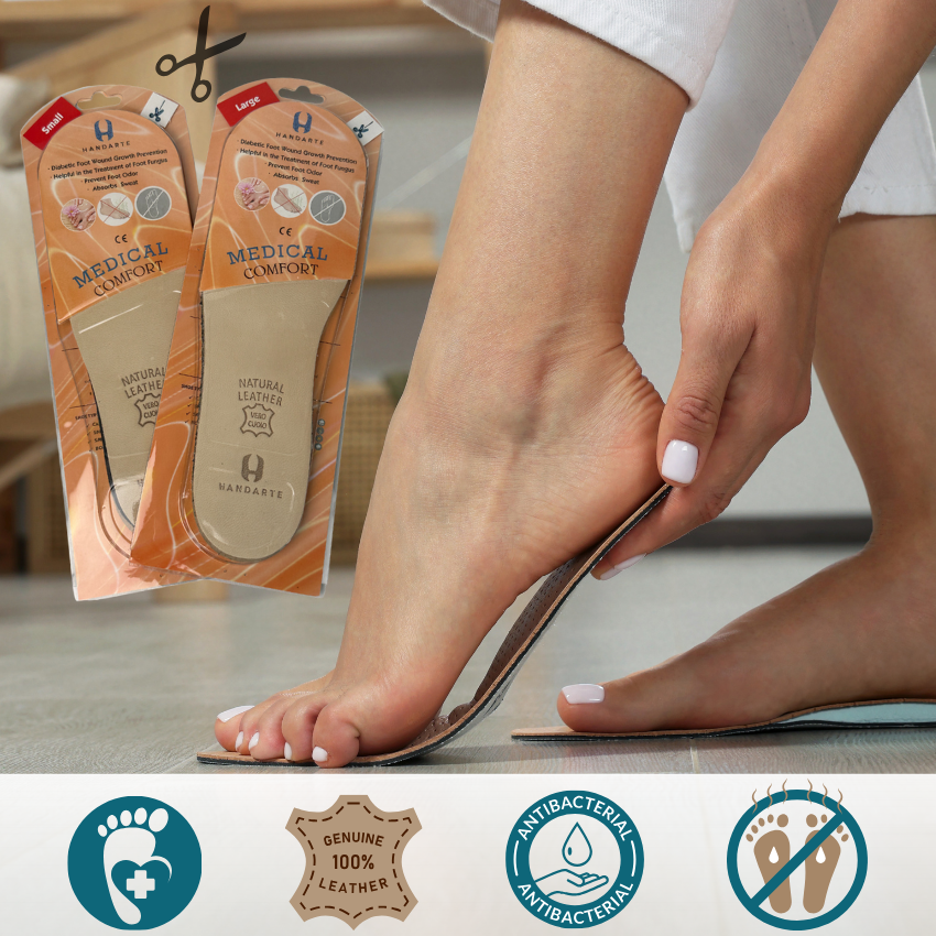 Устілки шкіряні латексні антибактеріальні Comfort Large розмір 41-46, фото 1