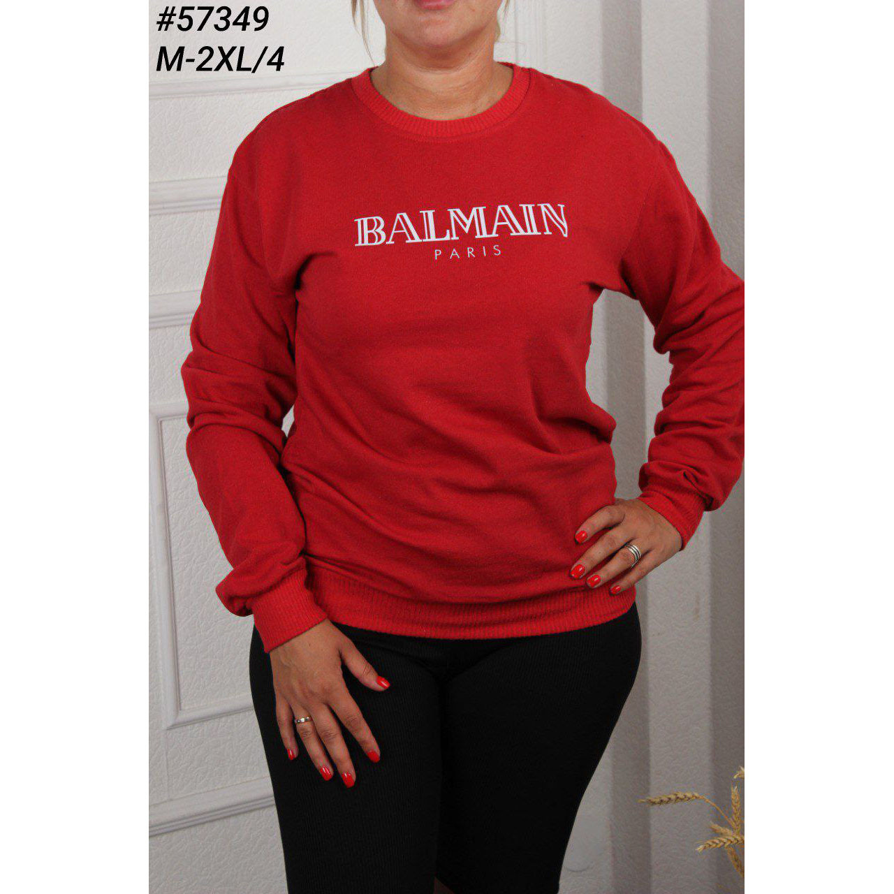 Жіноча кофта червоного кольору "Balmain" Розміри: 46,48,50,52 (21184-2), фото 1
