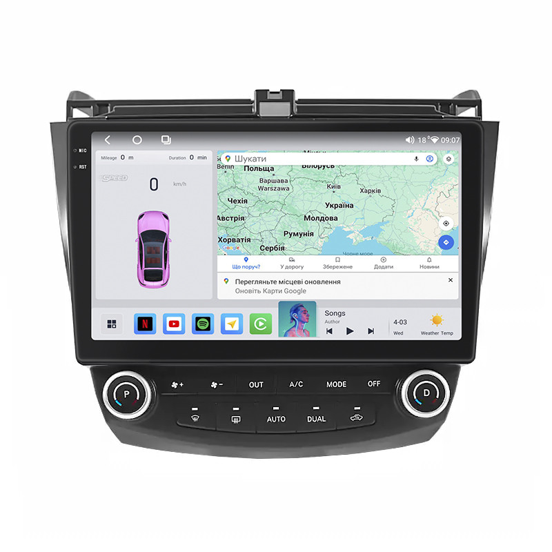 Штатна магнітола 10" Lesko для Honda Accord VII Рестайлінг 2005-2008 4/64 QLED CarPlay 360 Prime 6шт, фото 1