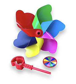 Вітряк дитячий на кермо велосипеда самоката велобіга різнобарвний