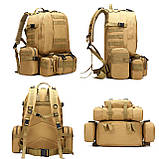 Тактичний похідний рюкзак Solve на 56 л D3-GGL-402 Койот, фото 3