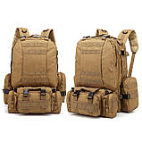 Тактичний похідний рюкзак Solve на 56 л D3-GGL-402 Койот, фото 4
