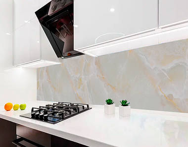 Кухонна плитка на кухонний фартух мармурова текстура, з двостороннім скотчем 68 х 220 см, 2 мм