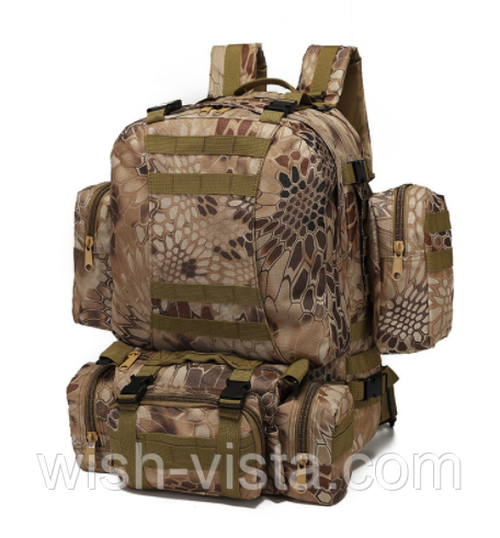 Тактичний похідний рюкзак Solve на 56 л D3-GGL-410 brown cobra, фото 1