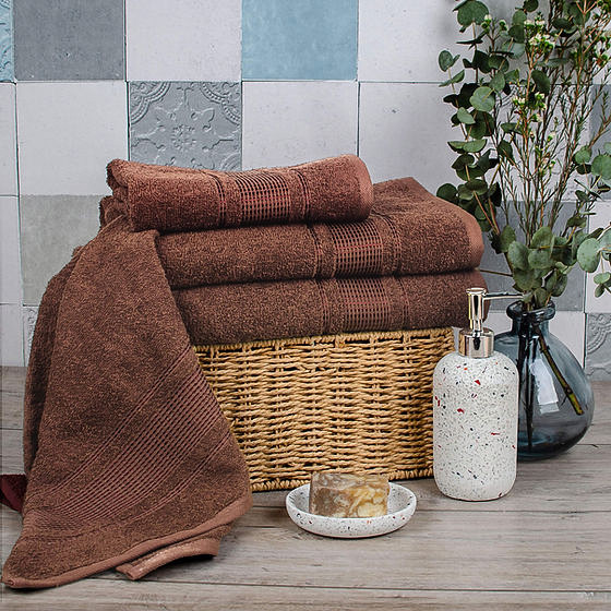 Рушник махровий Aisha Royal колір шоколадний, фото 1