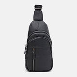 Чоловічий шкіряний рюкзак через плече Keizer K1612-6bl-black, фото 2