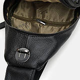 Чоловічий шкіряний рюкзак через плече Keizer K11802bl-black, фото 5