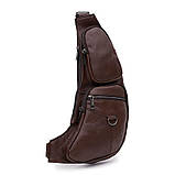 Чоловічий шкіряний рюкзак через плече Keizer K13761br-brown, фото 2