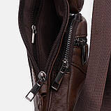 Чоловічий шкіряний рюкзак через плече Keizer K13761br-brown, фото 4