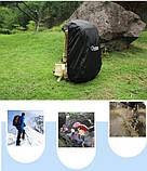 Чохол накидка для рюкзака Рейнкавер Дощовик Mirrow L 55-80 л Чорний (71650656), фото 4