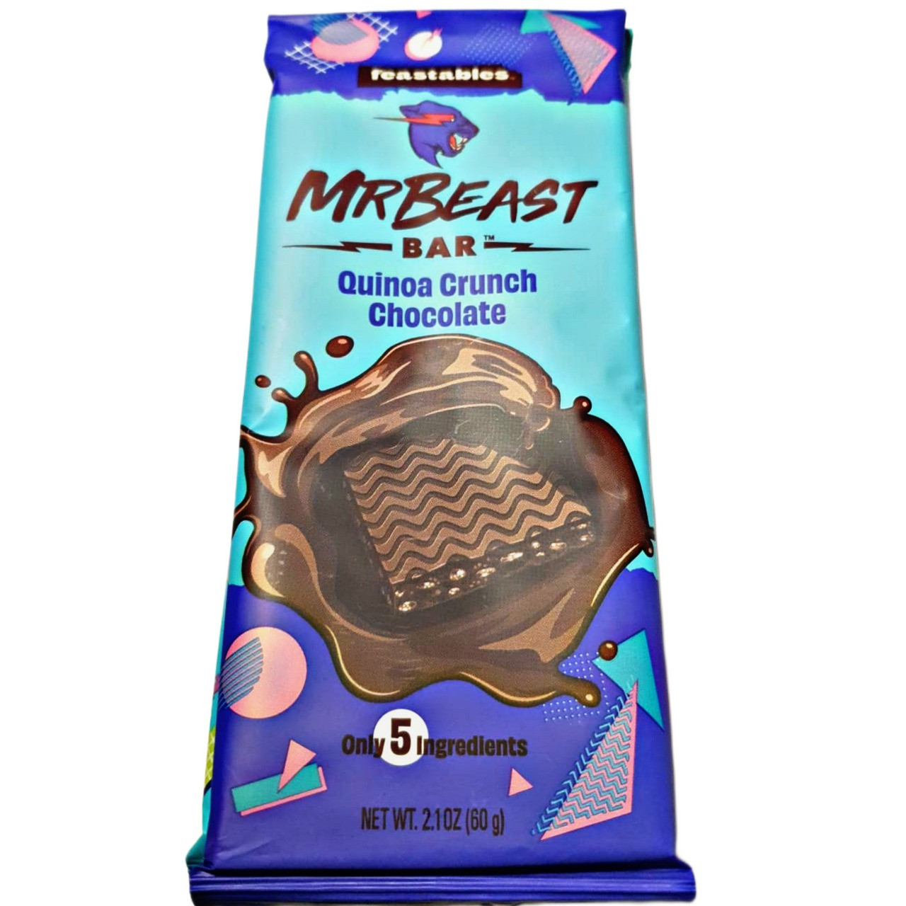 Шоколад Feastables MrBeast Quinoa Crunch Chocolate Bar 60g (ДЕФОРМОВАНА), фото 1