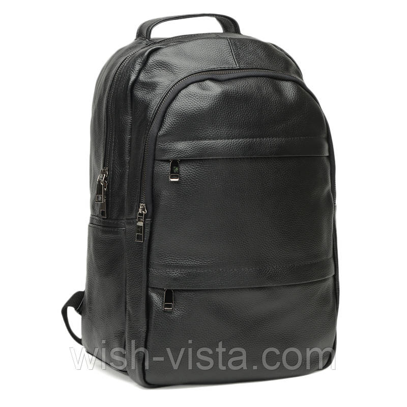 Чоловічий шкіряний рюкзак Keizer K1883-black, фото 1