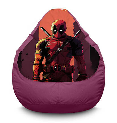 Крісло мішок «Deadpool with a sword. Art. Comic. Marvel» Оксфорд, фото 1