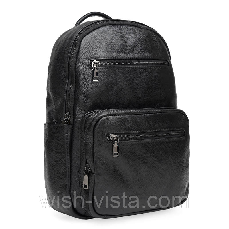 Чоловічий шкіряний рюкзак Borsa Leather K12626-black, фото 1