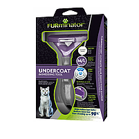 Фурмінатор для котів з короткою шерстю FURminator розмір M (до 5см), з кнопкою самоочищення, фото 10