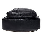 Чоловічий шкіряний рюкзак через плече Keizer K16601-black, фото 4