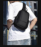 Нова багатофункціональна чоловіча нагрудна сумка з водонепроникної шкіри з мембраною, оптова, фото 3