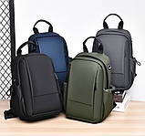 Нова багатофункціональна чоловіча нагрудна сумка з водонепроникної шкіри з мембраною, оптова, фото 6