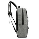 Міський рюкзак RIAS 1935 з USB + Сумка + Гаманець Grey (3_04145), фото 5