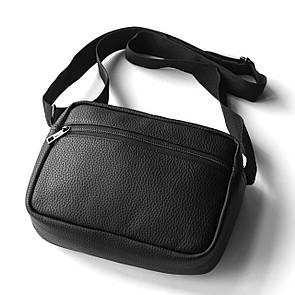 Чоловіча сумка через плече Prime з екошкіри чорна барсетка