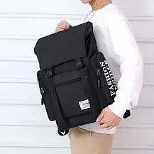 Міський рюкзак Чорний на 25 літрів чоловічий,Шкільний рюкзак, рюкзак для школи, рюкзак для міста, фото 3