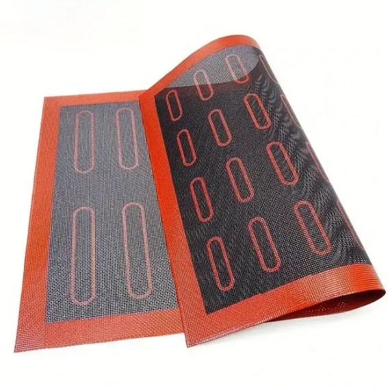 Подвійний перфорований силіконовий килимок для випікання еклерів 30*40 см, фото 1