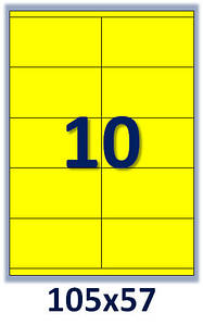 Жовті (лимонні) флуоресцентні етикетки на А4: 4 шт. Розмір: 105х148,4 мм.