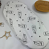 Простирадло непромокаюче для дитячої коляски на резинці (бавовна + мембрана), фото 10