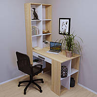 Письмовий стіл робочий прямий із вбудованими стелажами та шухлядою СП-121 Тіса Меблі