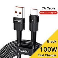 Кабель Essager Fast Charging USB to Type-C PD100W 7A 300 cм Black, фото 3