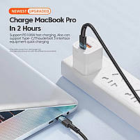 Кабель Essager Fast Charging USB to Type-C PD100W 7A 300 cм Black, фото 6