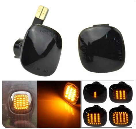 Повторювач повороту Skoda Superb 2001-2008 Шкода Суперб (2шт динамічні чорні ЛЕД), фото 1