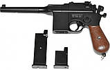 Дитячий пістолет Маузер К96 C.55 Mauser метал 23 см, дві обойми, стріляє кульками 6 мм, фото 5