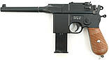 Дитячий пістолет Маузер К96 C.55 Mauser метал 23 см, дві обойми, стріляє кульками 6 мм, фото 7