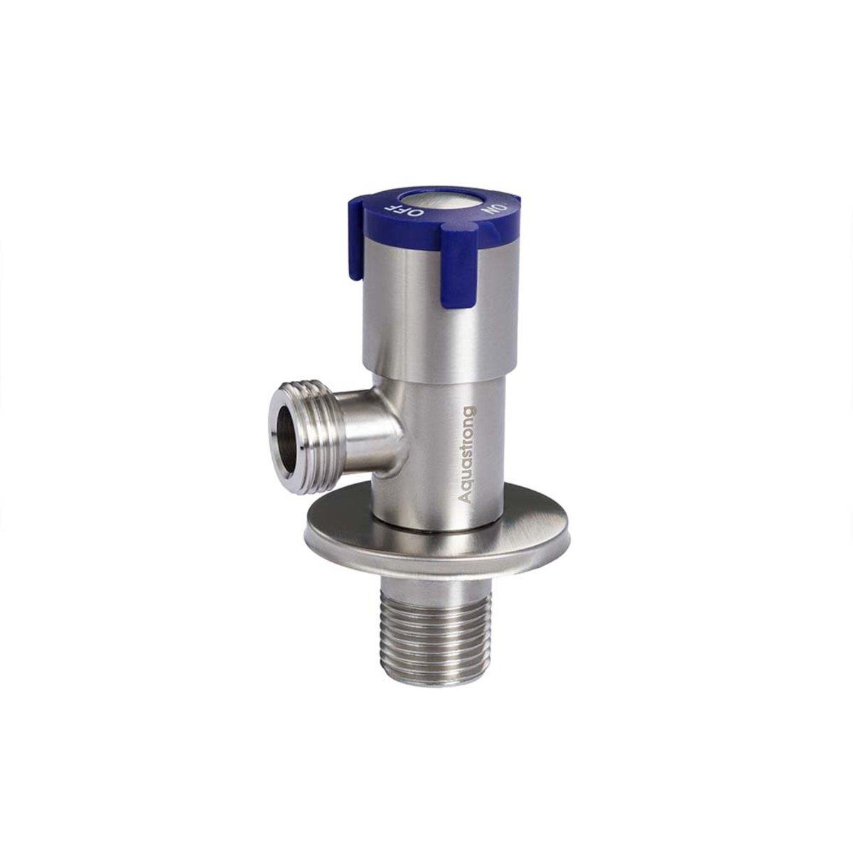 Кран кутовий нерж. AQUASTRONG V2 Blue M1/2 х M1/2 (V201)