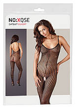 Чорний бодістокінг із грубої сітки NO:XQSE Catsuit Black M/L