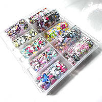 Набір фольги в контейнер (10шт) для дизайну нігтів метелики
