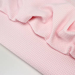 Бавовняне піке "Плетінка" 240 см ніжно-рожевий колір № HSR-06