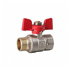 Кран кульовий 1/2" ЗВ метелик (Reiger)