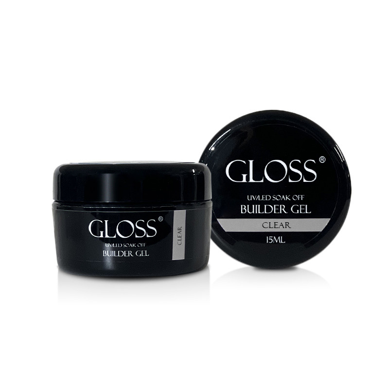 Гель однофазний GLOSS Builder Gel Clear, 15 мл
