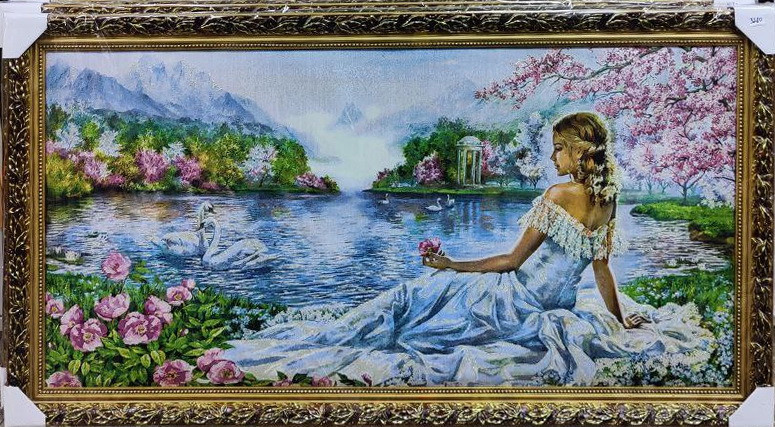 Картина гобелен "Дівчина біля озера" 60*120см 0427.012, фото 1