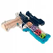 Пістолет Gear Vocal Gun (довжина 26см, шестерні, звук, світло, 2 кольори, в коробці) DF-49218A, фото 5