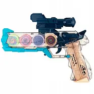 Пістолет Gear Vocal Gun (довжина 26см, шестерні, звук, світло, 2 кольори, в коробці) DF-49218A, фото 6