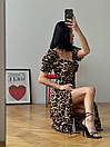 Леопардове плаття міді з короткими рукавами та вирізом на спині (р. 42-48) 63py5817, фото 5
